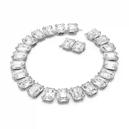 Resim Millenia Kolye, Sekizgen kesim, Beyaz, Rodyum kaplama