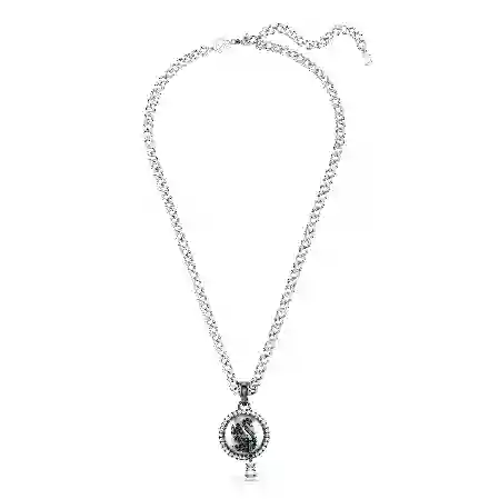 Resim Swan Kolye, Kristal inci, Kuğu, Gri, Rodyum kaplama