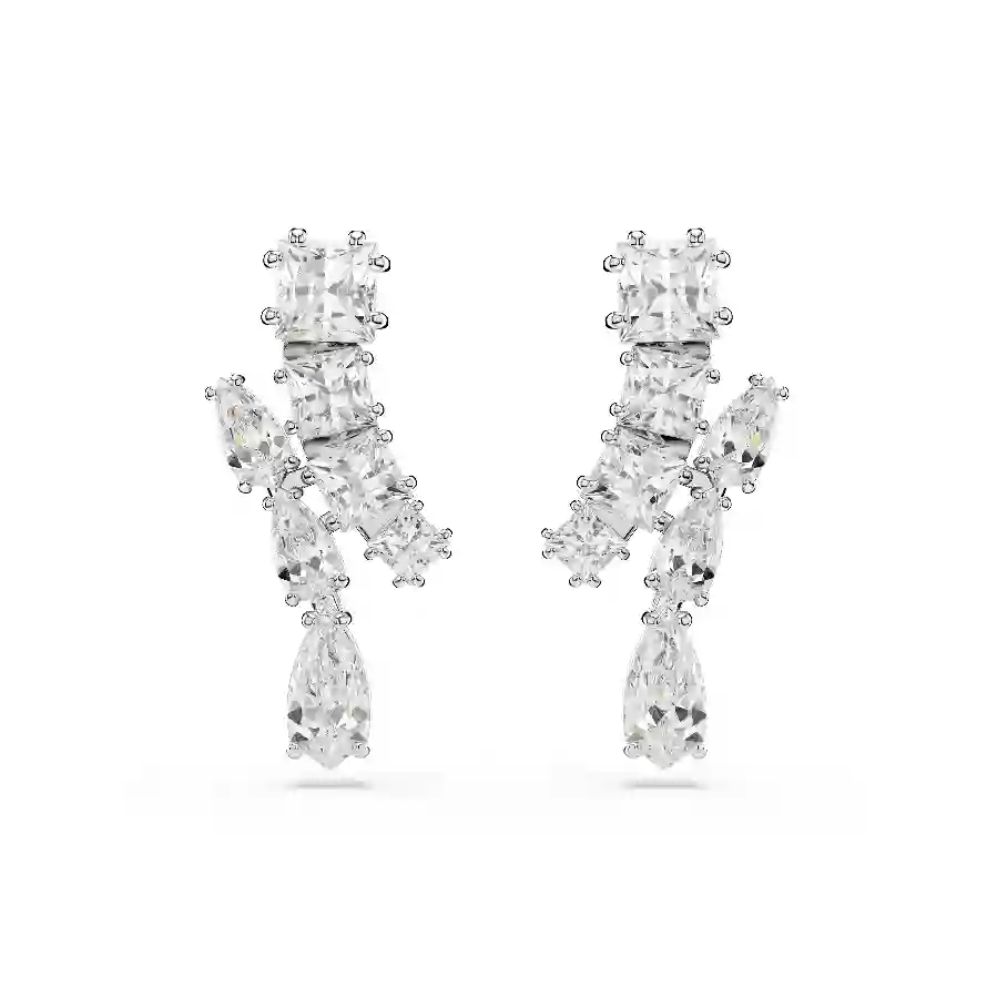 Resim Matrix damla küpeler, Karışık kesimler, Beyaz, Rodyum kaplama