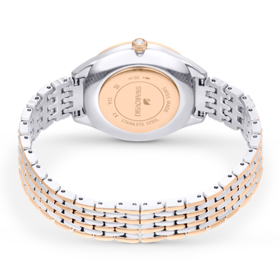 Resim Attract Saat, İsviçre üretimi, Pavé, Kristal bileklik, Rose Altın tonu, Karışık metal yüzey