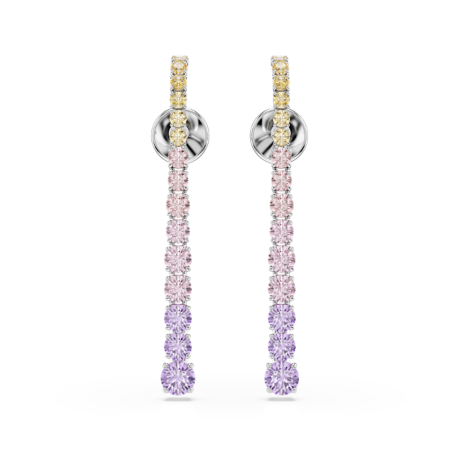 Resim Matrix damla küpeler, Yuvarlak kesimlerin renk geçişleri, Çok renkli, Rodyum kaplama