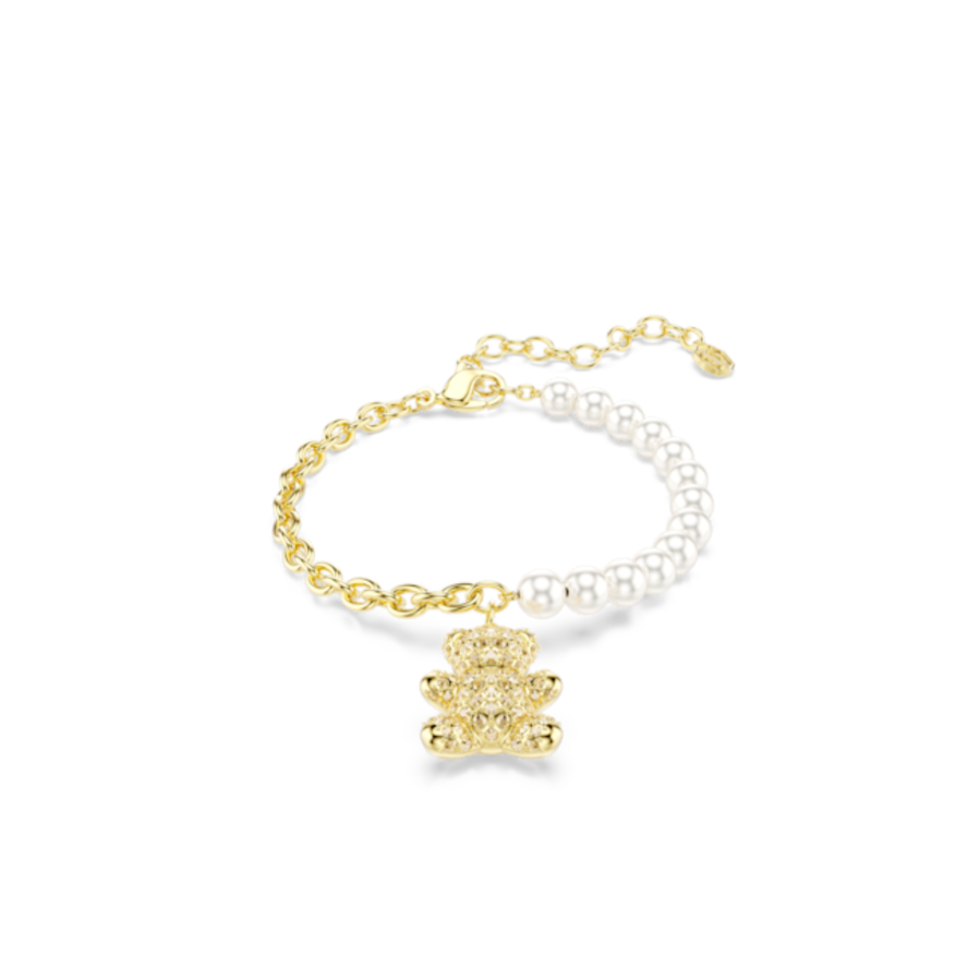 Resim Idyllia Bileklik, Kristal inci, Yuvarlak kesim, Ayıcık, Altın Rengi, Altın rengi kaplama