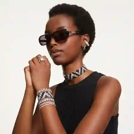 Resim Millenia Bileklik, Kare kesim, Küçük, Beyaz, Rodyum kaplama