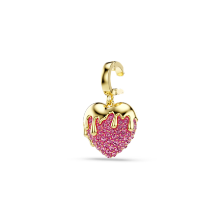 Resim Idyllia Charm, Yuvarlak kesim, Kalp, Pembe, Altın rengi kaplama