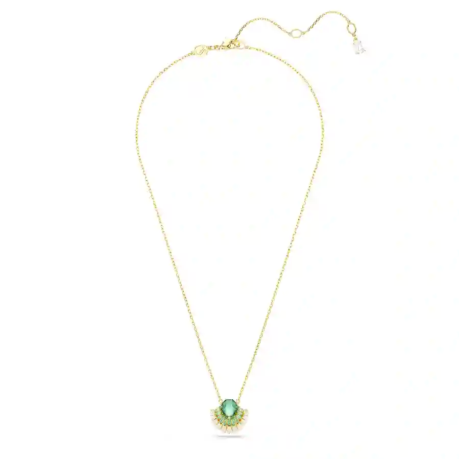 Resim Idyllia Kolye, Karışık kesimler, Deniz Kabuğu, Yeşil, Altın rengi kaplama