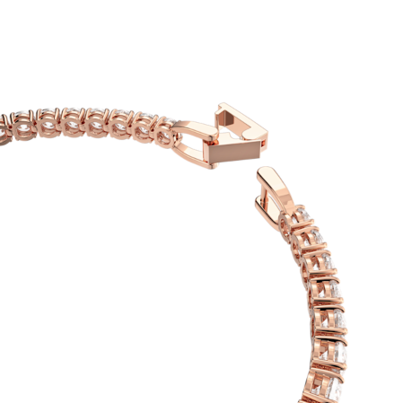 Resim Matrix Tennis Bileklik, Yuvarlak kesim, Beyaz, Pembe altın rengi kaplama