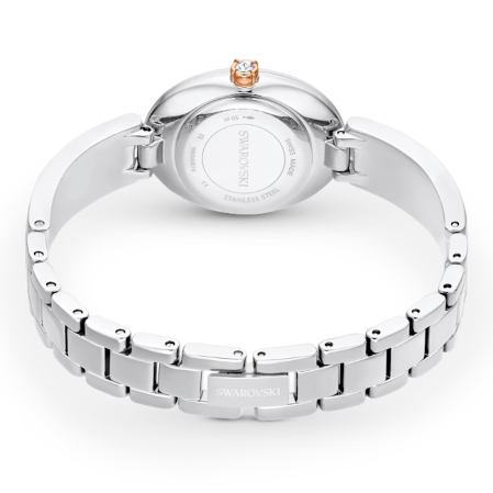 Resim Crystal Rock oval Saat, İsviçre Üretimi, Kristal bileklik, Beyaz, Paslanmaz çelik