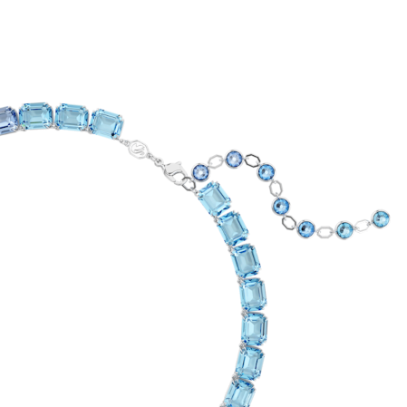 Resim Millenia Tennis kolye, Sekizgen kesim, Renk geçişli, Mavi, Rodyum kaplama