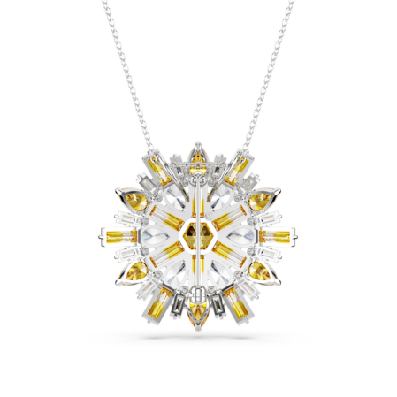 Resim Idyllia Kolye ve broş, Karışık kesimler, Çiçek, Uzun, Sarı, Rodyum kaplama