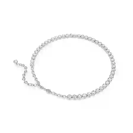 Resim Imber Tennis Kolye, Yuvarlak kesim, Beyaz, Rodyum kaplama