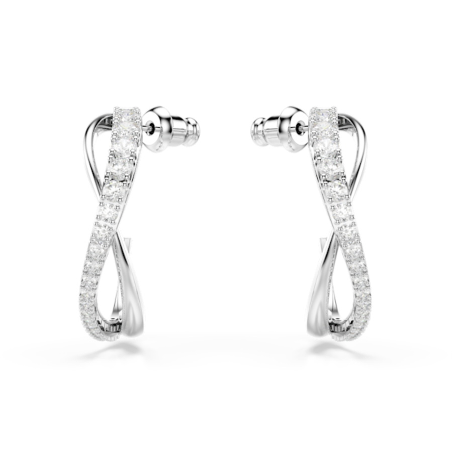 Resim Hyperbola halka küpeler, Beyaz, Rodyum kaplama