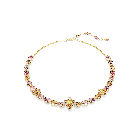 Resim Idyllia Kolye, Karışık kesimler, Çiçek, Çok renkli, Altın rengi kaplama