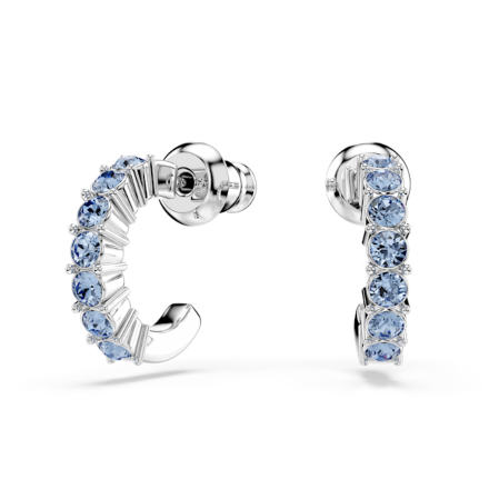 Resim Halka küpeler, Yuvarlak kesim, Mavi, Rodyum kaplama