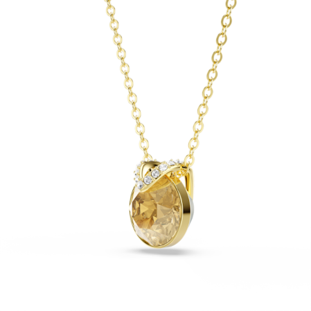 Resim Bella V Kolye, Yuvarlak kesim, Altın Rengi, Altın rengi kaplama