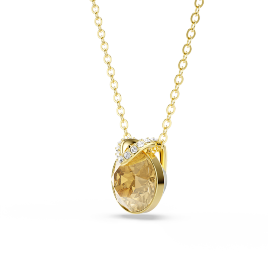 Resim Bella V Kolye, Yuvarlak kesim, Altın Rengi, Altın rengi kaplama