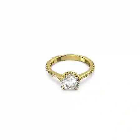 Resim Constella Kokteyl Yüzüğü, Yuvarlak kesim, Pavé, Beyaz, Altın rengi kaplama