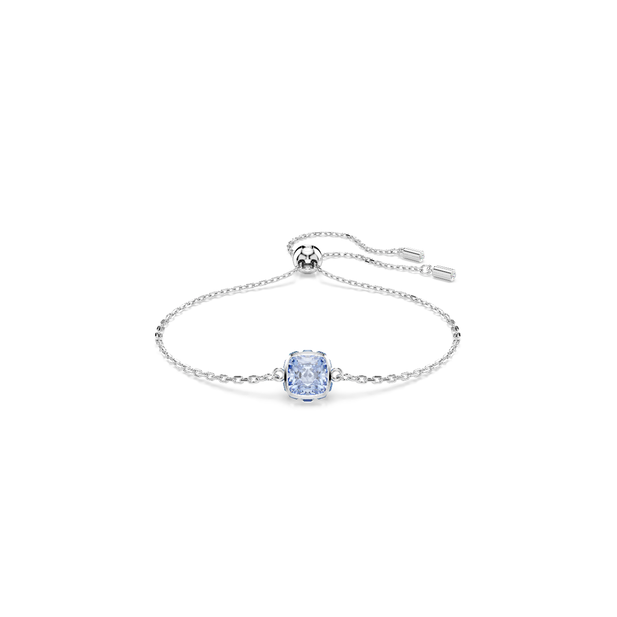 Resim Birthstone Bileklik, Kare kesim, Mart, Mavi, Rodyum kaplama