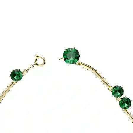 Resim Constella Strand, Karışık yuvarlak kesimler, Yeşil, Altın rengi kaplama