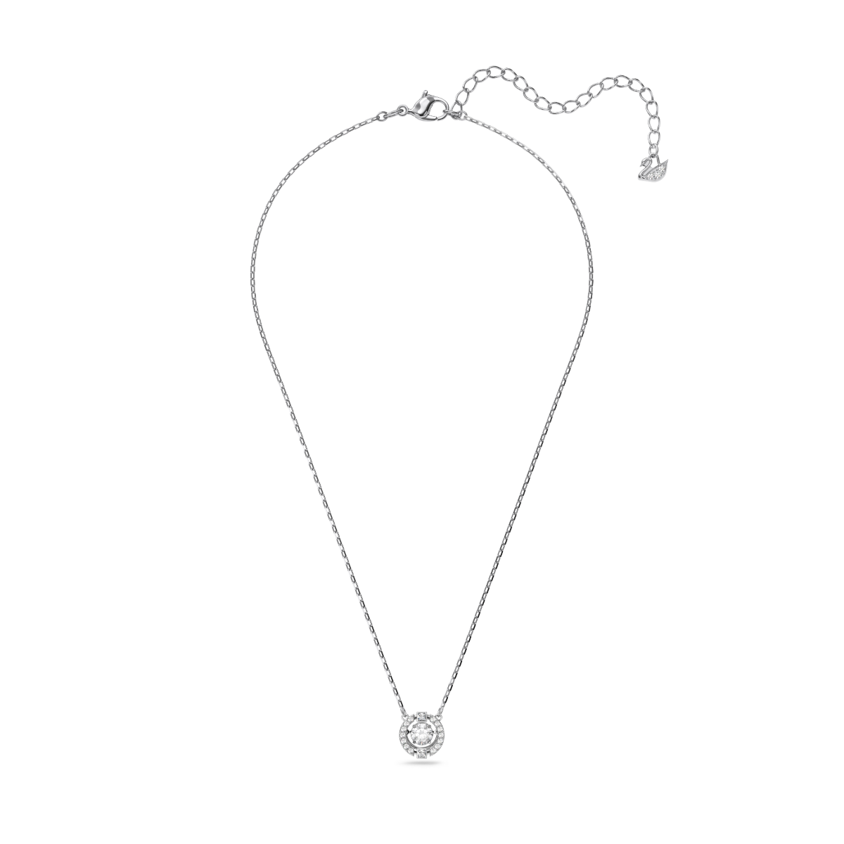 Resim Swarovski Sparkling Dance Kolye, Yuvarlak kesim, Beyaz, Rodyum kaplama