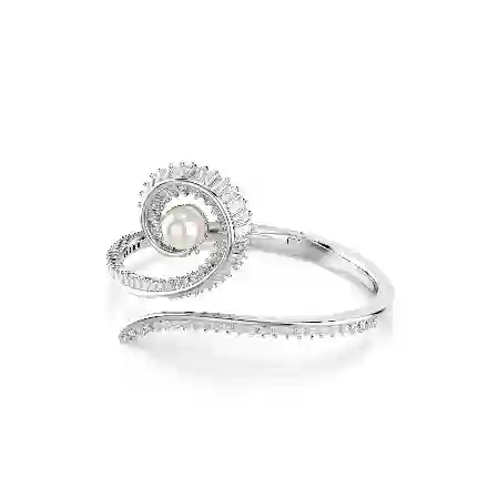 Resim Ariana Grande x Swarovski Bileklik, Kristal inci, Baget kesim, Beyaz, Rodyum kaplama