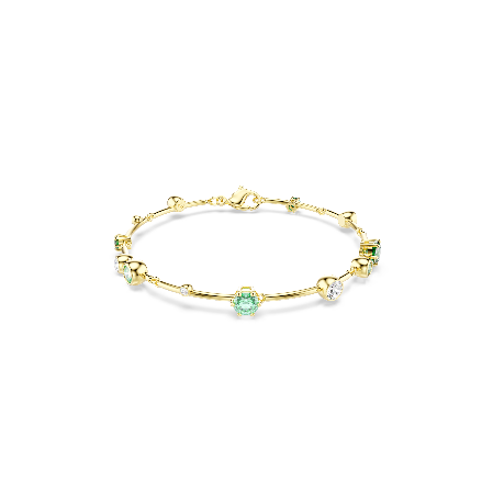 Resim Constella Bileklik, Karışık kesimler, Yeşil, Altın rengi kaplama