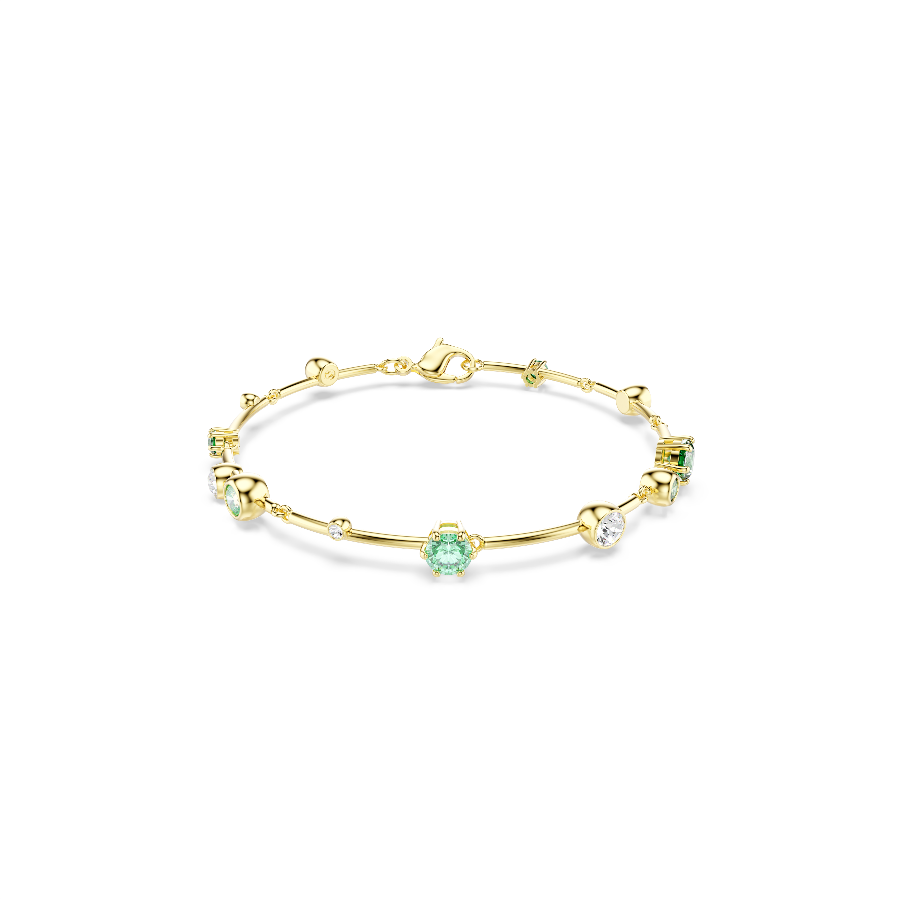 Resim Constella Bileklik, Karışık kesimler, Yeşil, Altın rengi kaplama