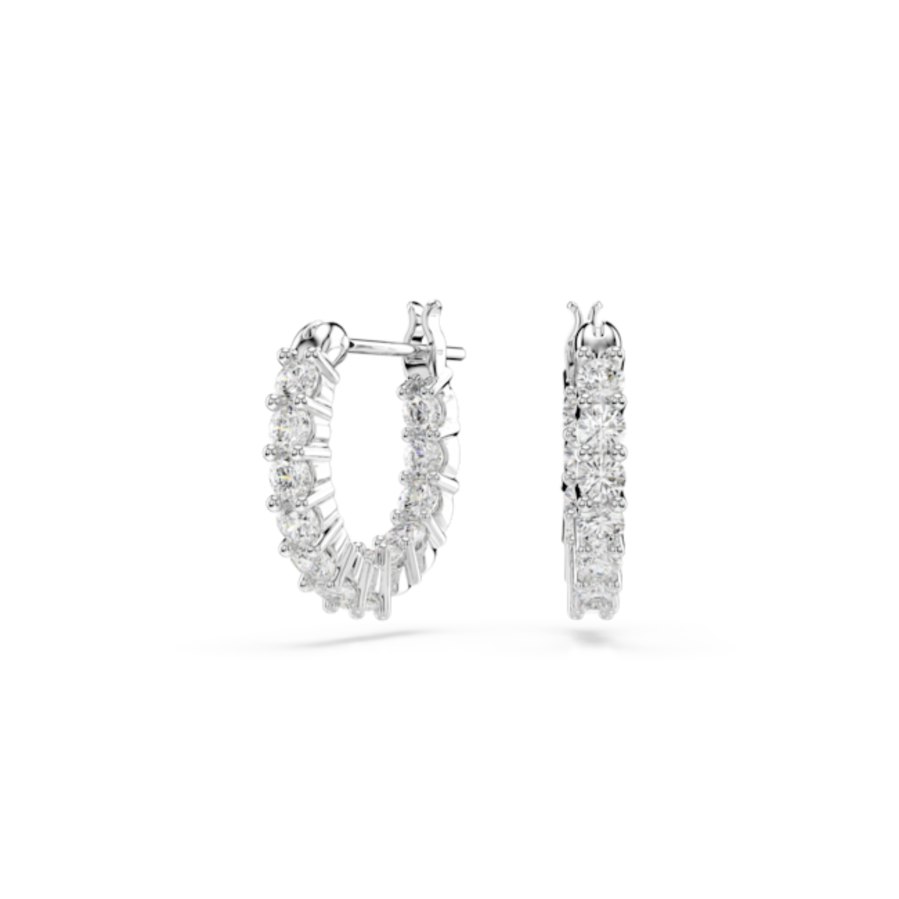 Resim Vittore halka küpeler, Yuvarlak kesim, Beyaz, Rodyum kaplama