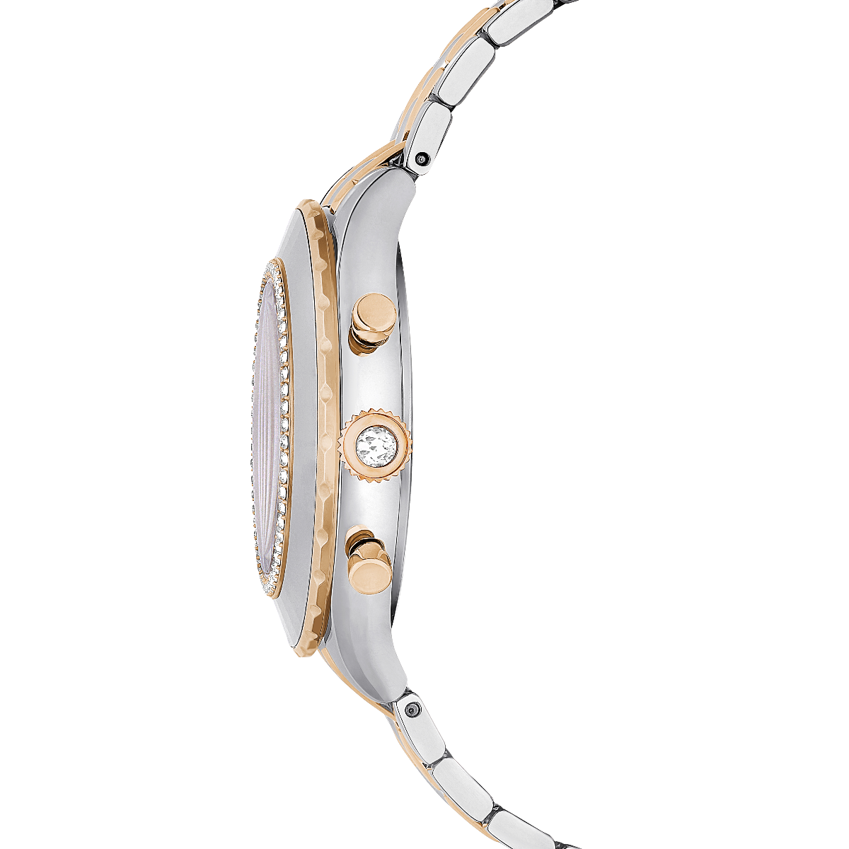 Resim Octea Chrono Saat, İsviçre Üretimi, Metal bileklik, Rose Altın tonu, Karışık metal yüzey