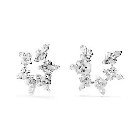 Resim Idyllia Klipsli Küpeler, Karışık kesimler, Kar tanesi, Beyaz, Rodyum kaplama