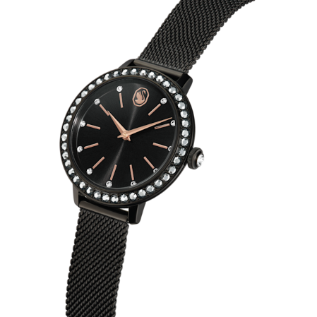 Resim Certa Saat, Metal bileklik, Siyah, Siyah yüzey