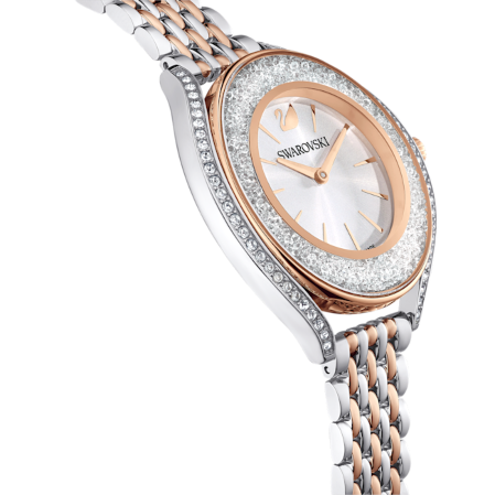 Resim Crystalline Aura Saat, İsviçre Üretimi, Metal bileklik, Rose Altın tonu, Karışık metal yüzey