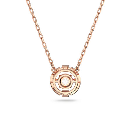 Resim Swarovski Sparkling Dance Kolye, Yuvarlak kesim, Beyaz, Pembe altın rengi kaplama