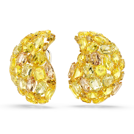 Resim Gema Klipsli Küpeler, Sarı, Altın rengi kaplama