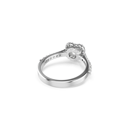 Resim Una Angelic Motif Yüzük, Karışık kesimler, Kalp, Beyaz, Rodyum kaplama