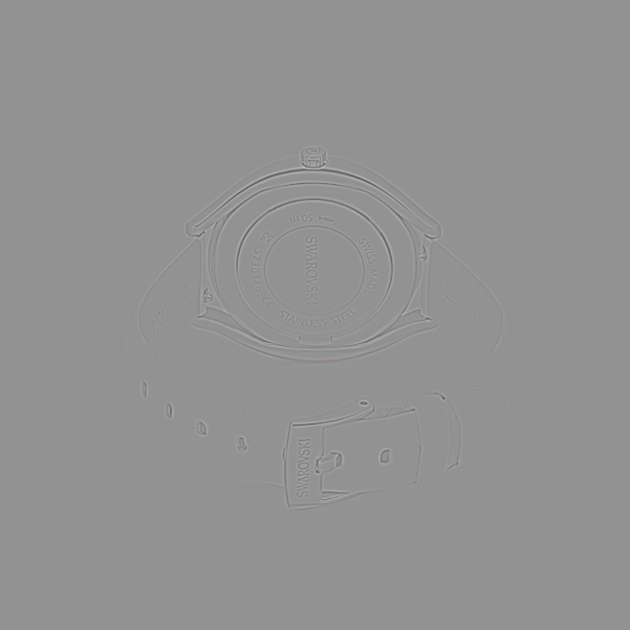 Resim Crystalline aura Saat, İsviçre Üretimi, Deri kayış, Beyaz, Pembe altın rengi yüzey