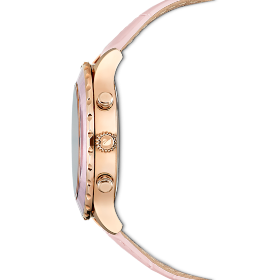 Resim Octea lux chrono Saat, İsviçre Üretimi, Deri kayış, Pembe, Pembe altın rengi yüzey