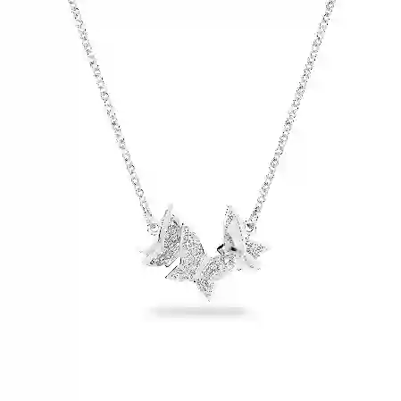 Resim Idyllia Lilia Kolye, Kelebek, Beyaz, Rodyum kaplama