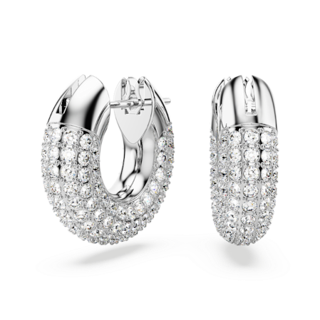 Resim Dextera halka küpeler, Küçük, Beyaz, Rodyum kaplama