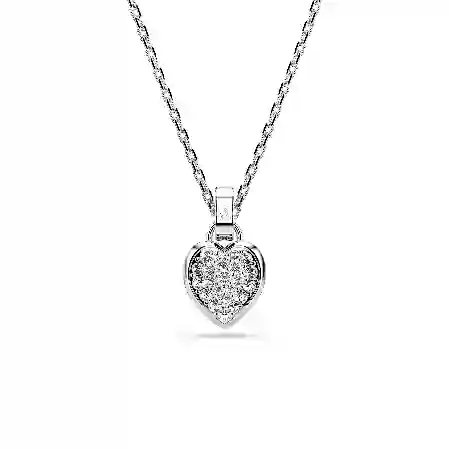 Resim Imber Kolye, Kalp kesim, Kalp, Mavi, Rodyum kaplama