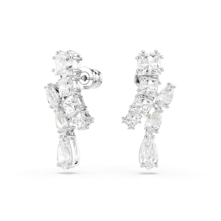 Resim Matrix damla küpeler, Karışık kesimler, Beyaz, Rodyum kaplama