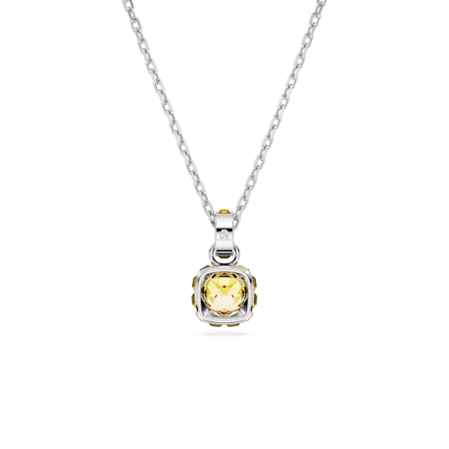 Resim Birthstone Kolye, Kare kesim, Kasım, Sarı, Rodyum kaplama