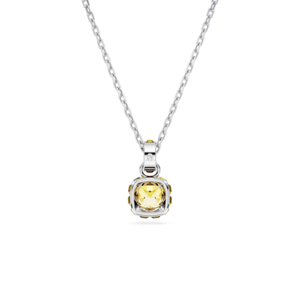 Resim Birthstone Kolye, Kare kesim, Kasım, Sarı, Rodyum kaplama
