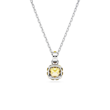 Resim Birthstone Kolye, Kare kesim, Kasım, Sarı, Rodyum kaplama