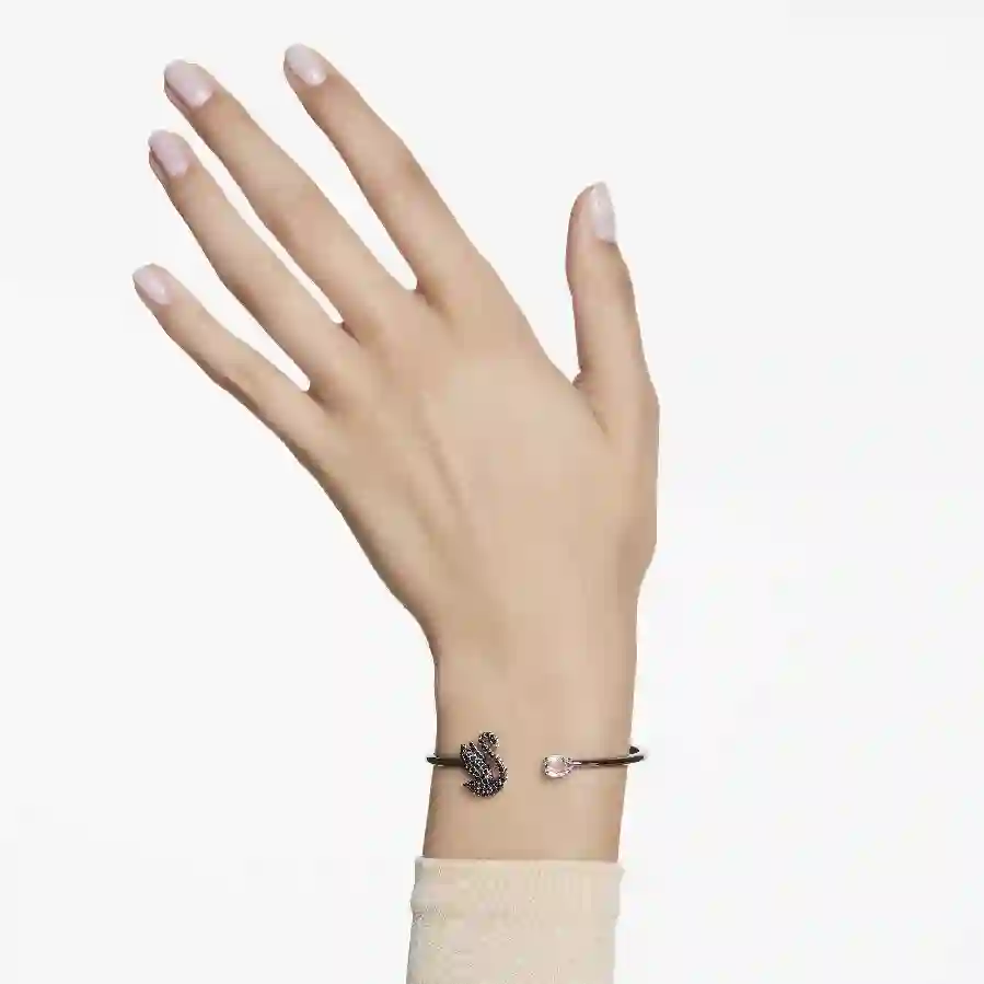 Resim Swan Bileklik, Kuğu, Siyah, Rutenyum kaplama