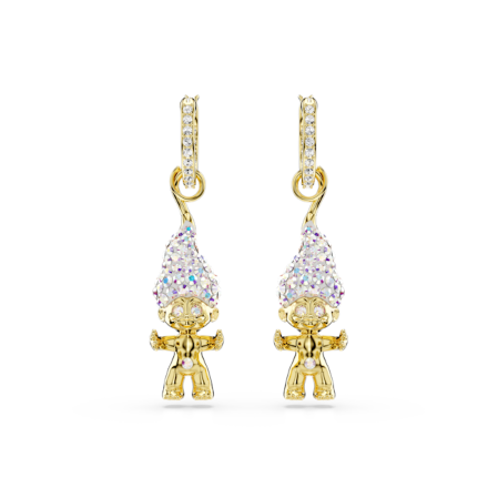 Resim Good Luck Trolls damla küpeler, Troll, Beyaz, Altın rengi kaplama