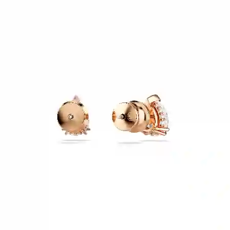 Resim Stilla düğme Küpeler, Armut kesim, Beyaz, Pembe altın rengi kaplama