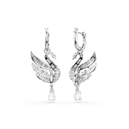 Resim Swan Vienna Küpeler, Kuğu, Beyaz, Rodyum kaplama