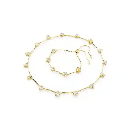 Resim Imber Tennis kolye, Mıknatıslı kapama mekanizması, Karışık kesimler, Beyaz, Altın rengi kaplama