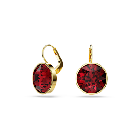 Resim Bella damla küpeler, Yuvarlak kesim, Kırmızı, Altın rengi kaplama