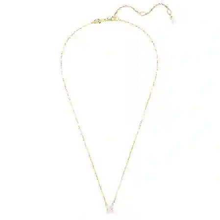 Resim Stilla Attract Kolye, Kare kesim, Beyaz, Altın rengi kaplama